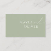 Carte De Placement Script Whimsical | Mariage plat Sage Green (Dos)