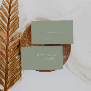 Carte De Placement Script Whimsical Mariage plat Sage Green