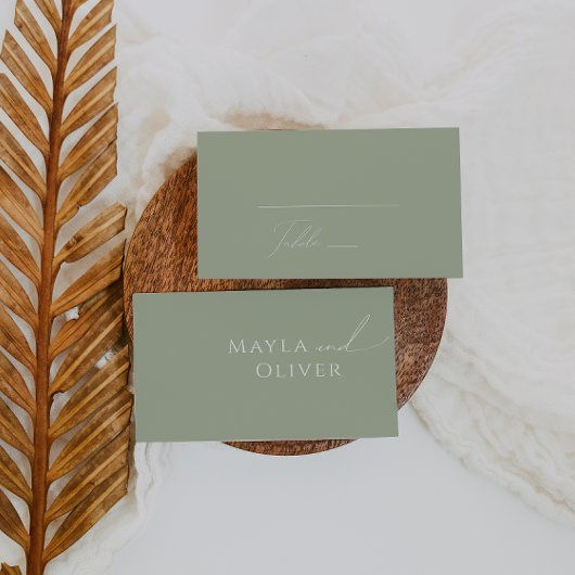 Carte De Placement Script Whimsical | Mariage plat Sage Green