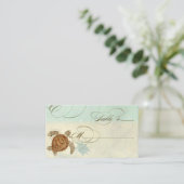 Carte De Placement Sea Turtle Modern Coastal Ocean Beach Swirls (Debout devant)