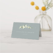 Carte De Placement Seafoam Green/Crème Snowberry + Eucalyptus Mariage (Dos)