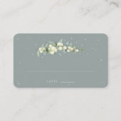 Carte De Placement Seafoam Green Snowberry+Eucalyptus Mariage plat (Devant)
