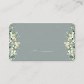 Carte De Placement Seafoam Green Snowberry+Eucalyptus Mariage plat (Devant)