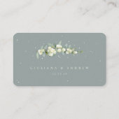 Carte De Placement Seafoam Green Snowberry+Eucalyptus Mariage plat (Dos)