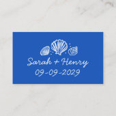 Carte De Placement Seashells Beach Wedding Bleu Blanc CUSTOM (Dos)