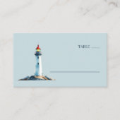 Carte De Placement Serene Blue Watercolor Lighthouse (Devant)
