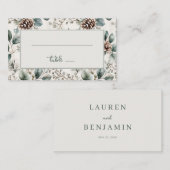 Carte De Placement Serene Green Botanique (Devant / Derrière)