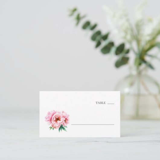 Carte De Placement Serene Pink Floral Minimalist (Debout devant)