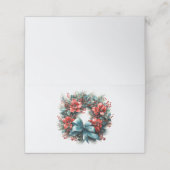 Carte De Placement Serre de pin avec Noël Holly Festif (Extérieur déplié)