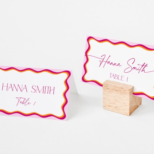 Carte De Placement Siège à la frontière rose et orange