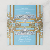 Carte De Placement Siège Blue & Gold Princess Crown Tiara Party (Extérieur déplié)