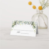 Carte De Placement Siège de mariage sous la douche d'eucalyptus vert (Devant)