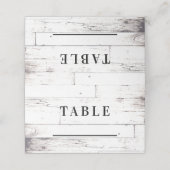Carte De Placement Siège De Table Chic En Bois Blanc Rustique (Extérieur déplié)