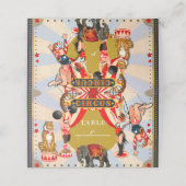 Carte De Placement Siège de table de fête d'anniversaire de cirque ré (Extérieur déplié)