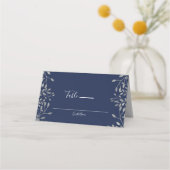 Carte De Placement Siège de table Mariage moderne Silver & Blue Botan (Dos)