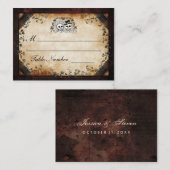 Carte De Placement Siège mariage - Skeletons d'Halloween gothiques Br (Devant / Derrière)
