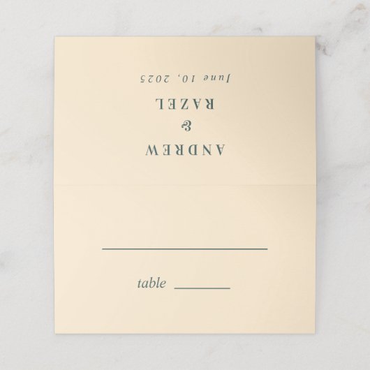 Carte De Placement Siège moderne Elegant Boho Mariage Typographie (Extérieur déplié)
