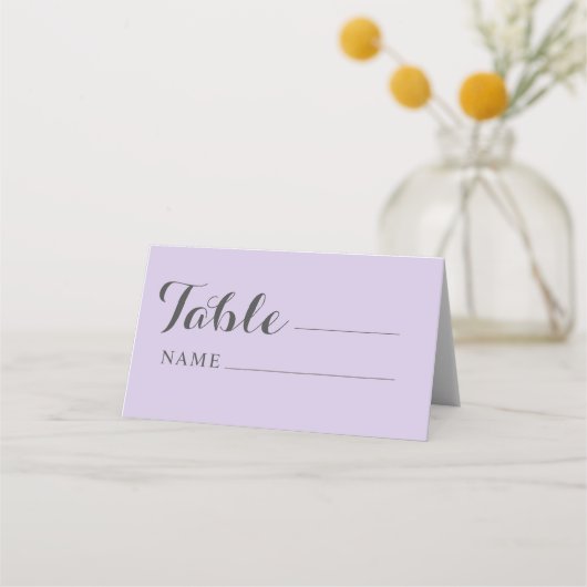 Carte De Placement Siège Rustique Dusty Purple & Floral Mariage (Devant)