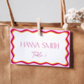 Carte De Placement Sièges à Bordure Ondulée Rose et Orange