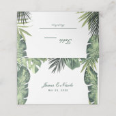 Carte De Placement Sièges de plantes tropicales botaniques à feuilles (Extérieur déplié)