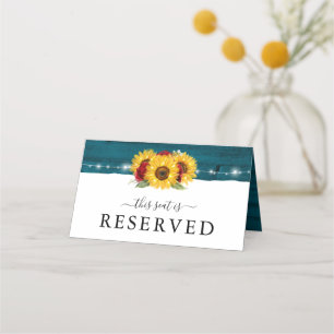 Carte De Placement Signes de table de Mariage de Rose de tournesol tu