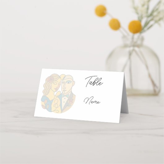 Carte De Placement Silhouette artistique Destination Mariage Art mode (Devant)