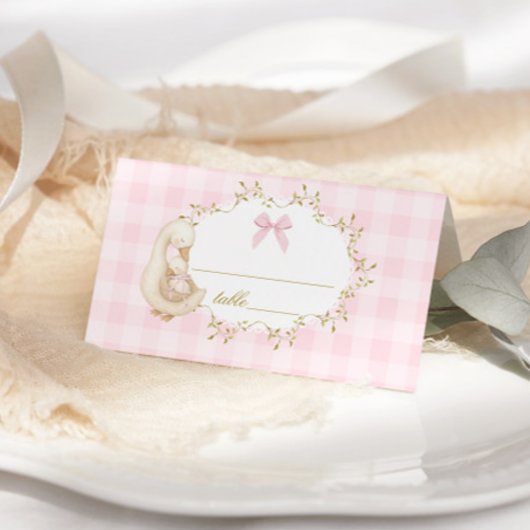 Carte De Placement Silly Goose Pink Gingham baby shower
