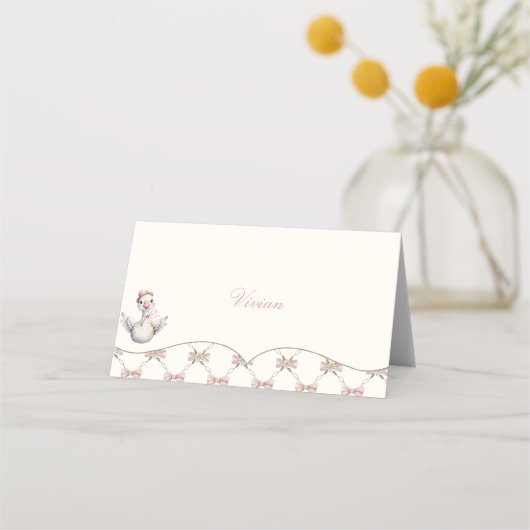 Carte De Placement Silly Goose Preppy Bow Baby Shower (Devant)