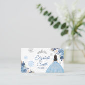 Carte De Placement Silver Blue Magique Flocon de neige d'hiver Mis Qu (Debout devant)