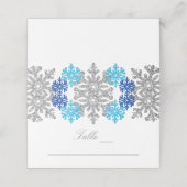 Carte De Placement Silver Blue Snowflakes Mariage d'hiver (Extérieur déplié)