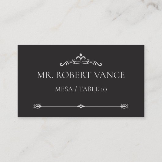 Carte De Placement Silver Elegance Collection Wedding Place Card (Devant)