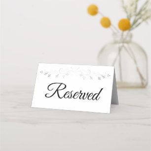 Carte De Placement Silver Filigree Simple mariage élégant Réservé