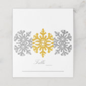 Carte De Placement Silver Gold Snowflakes Mariage hivernal (Extérieur déplié)