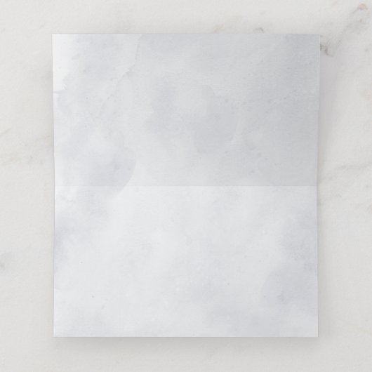 Carte De Placement Silver Grey Ivory Floral hiver Rustique Mariage (Intérieur déplié)