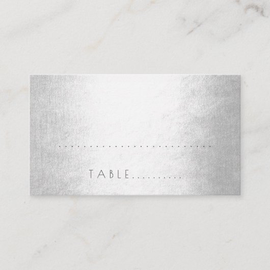 Carte De Placement Silver Minimalisme Mariage Escort Place Pack (Devant)