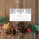 Carte De Placement Silver Snowflakes Mariage d'hiver