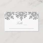 Carte De Placement Silver Snowflakes Mariage d'hiver (Devant)