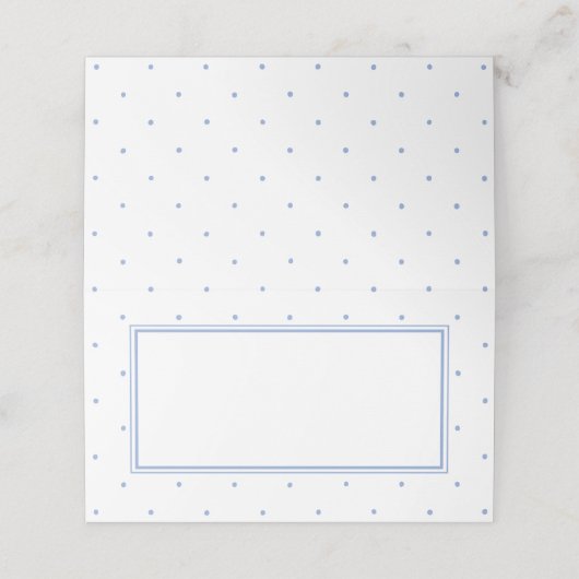 Carte De Placement Simple Bébé Cadeau Fête Taches Bleues (Extérieur déplié)