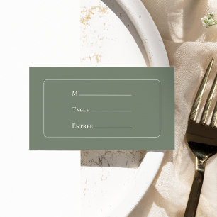Carte De Placement Simple Boho Sage Vert Mariage Entree Choix plat