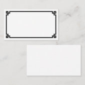Carte De Placement Simple Bordure de Clé Grecque Noire de Mariage (Devant / Derrière)