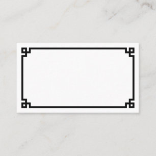 Carte De Placement Simple Bordure de Clé Grecque Noire de Mariage