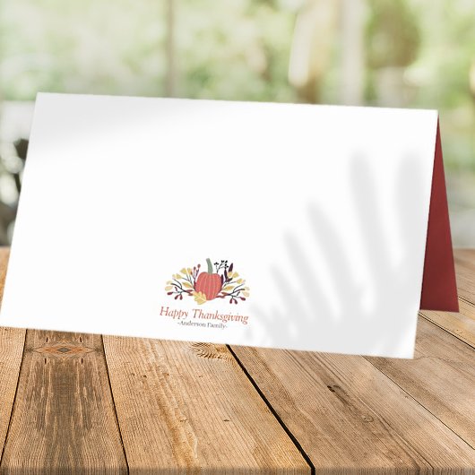 Carte De Placement Simple Chic Citrouilles d'automne Thanksgiving