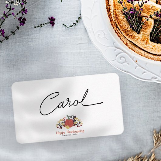 Carte De Placement Simple Chic Citrouilles d'automne Thanksgiving