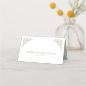 Carte De Placement Simple Delicate Floral Timeless Sage Mariage vert (Dos)