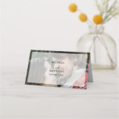 Carte De Placement Simple Élégant 2Photo Overlay Script Mariage Faveu (Dos)