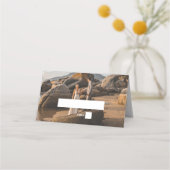 Carte De Placement Simple Élégant 2Photo Overlay Script Mariage Faveu (Devant)