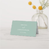 Carte De Placement Simple Élégant Eucalyptus Vert Mariage rustique (Dos)