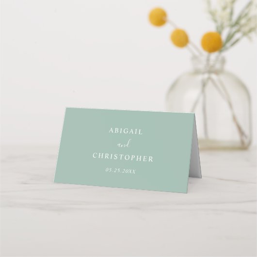 Carte De Placement Simple Élégant Eucalyptus Vert Mariage rustique (Dos)