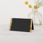 Carte De Placement Simple Elegant Gold Colour Edge Black Place Card (Devant)