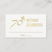 CARTE DE PLACEMENT SIMPLE ÉLÉGANT GOLD GRAY TYPOGRAPHIE 70 ANNIVERSAI (Devant)